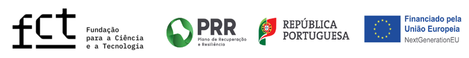 Logotipos FCT; PRR; República Portuguesa; União Europeia