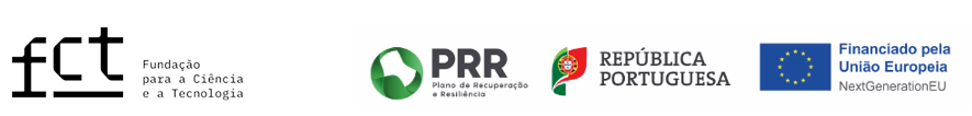 Logotipos FCT; PRR; República Portuguesa; União Europeia