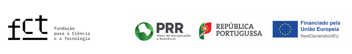 Logotipos FCT; PRR; República Portuguesa; União Europeia